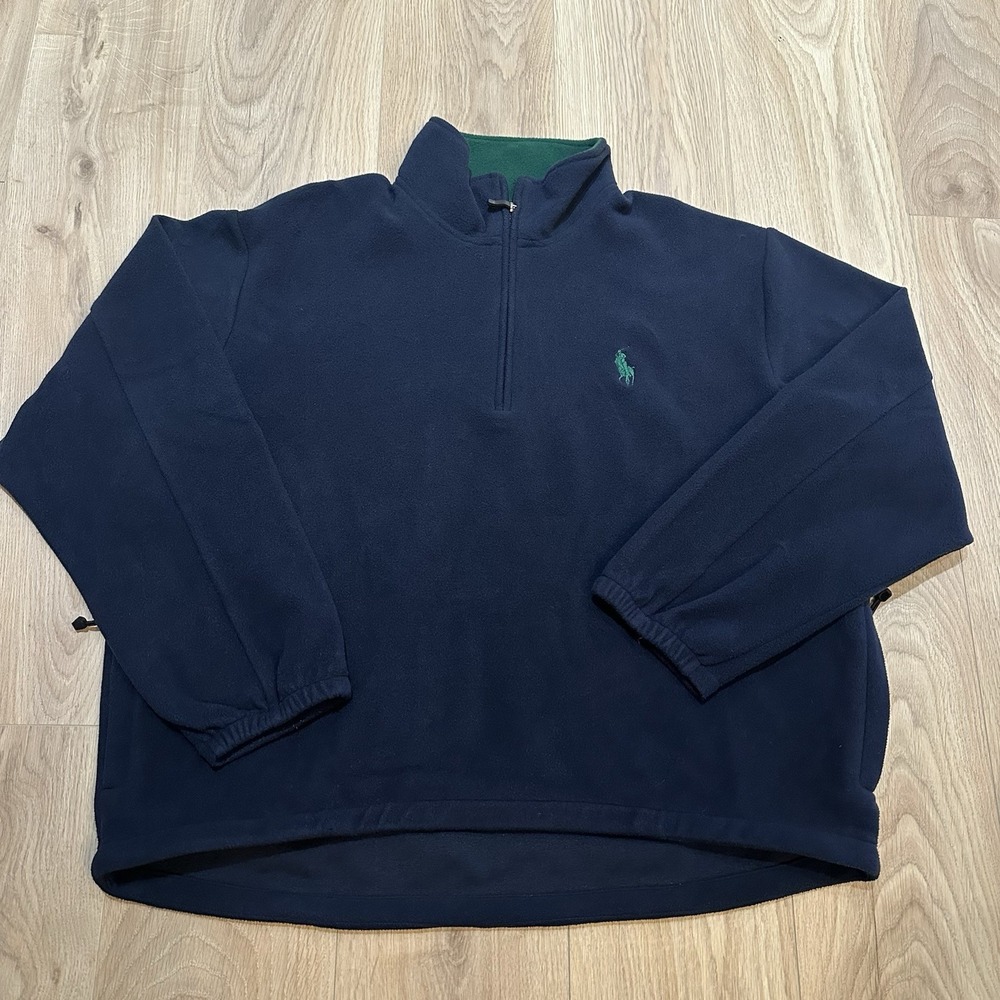 Vintage Polo Ralph Golf Lauren 1/4‎ Zip Fleece XXL BIG PONY Back Hit EUC